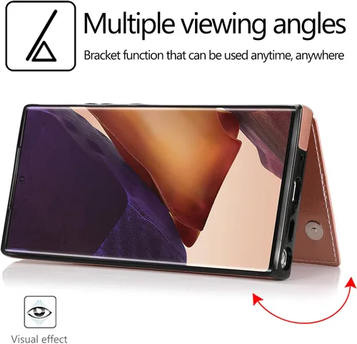 Miniatura 4 de Asuwish Funda compatible con Samsung Galaxy Note 20 Ultra Glaxay Note20 Plus 5G, protector de pantalla de vidrio templado, soporte para tarjetas