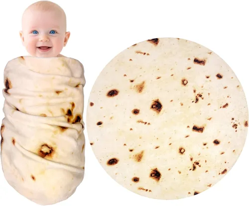 Miniatura 17 de mermaker Cobija de doble cara con estampado de tortilla para burritos Beige