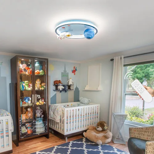 Miniatura 3 de Shine LUEST Lámpara de techo de astronauta de 20 pulgadas regulable para niños, luces de techo empotradas para dormitorio, lámpara LED de 3000