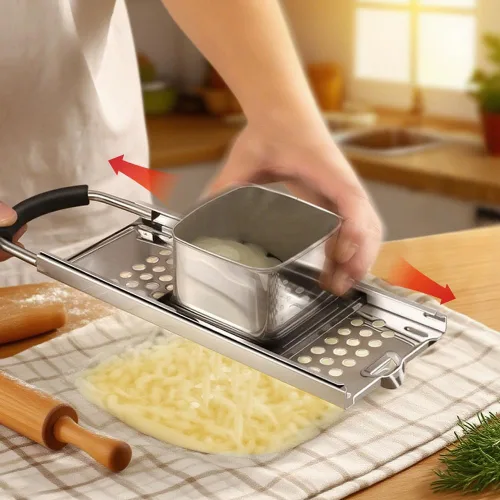 Miniatura 9 de Spaetzle Maker de acero inoxidable con mango de agarre cómodo y espumadera, juego de herramientas para hacer albóndigas de huevo alemán casero