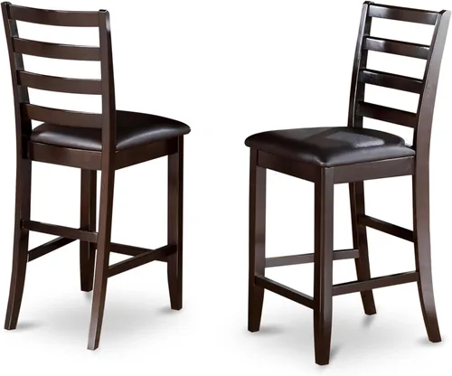 Miniatura 4 de East West Furniture FAIR9-CAP-LC - Juego de comedor de 9 piezas de altura de mostrador, incluye una mesa de cocina cuadrada con pedestal y 8 sillas