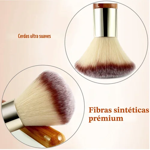 Miniatura 4 de Matto Bamboo Set de pinceles de maquillaje Kabuki, 2 Piezas, pincel de maquillaje para base y polvo para BB Cream mineral