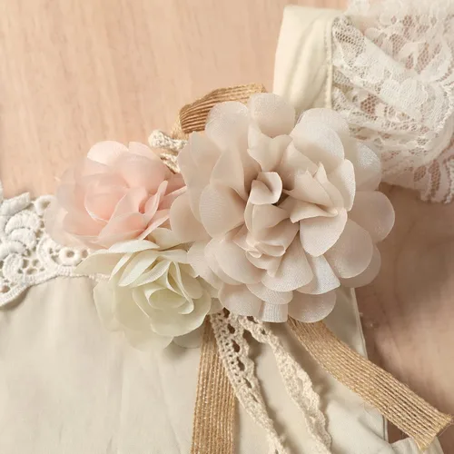 Miniatura 59 de Sasaerucure Traje de verano para bebé niña, sin mangas, mameluco de encaje tutú, mameluco de una pieza con volantes