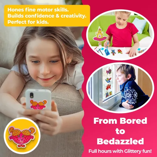 Miniatura 7 de Halmolife Kit de arte de diamantes para niños, kit de arte y manualidades de pintura de gemas para edades de 6 a 12 años, regalos para niños y niñas