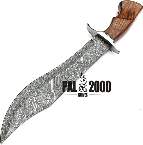 Miniatura 2 de PAL 2000 KNIVES Cuchillo Bowie hecho a mano de acero de Damasco de 19 pulgadas con funda 9291