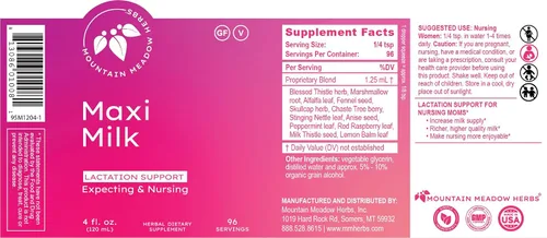 Miniatura 7 de Mountain Meadow Herbs Maxi-Milk - Soporte líquido natural para la lactancia para aumentar la producción de leche materna de forma rápida y efectiva