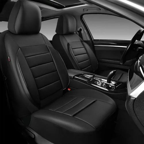Miniatura 2 de CAR PASS Fundas de Asiento de Cuero Juego Completo Universal Resistente al Agua Soporte Trasero de Espuma 3D, Comodidad de Lujo Automotriz 5 Fundas