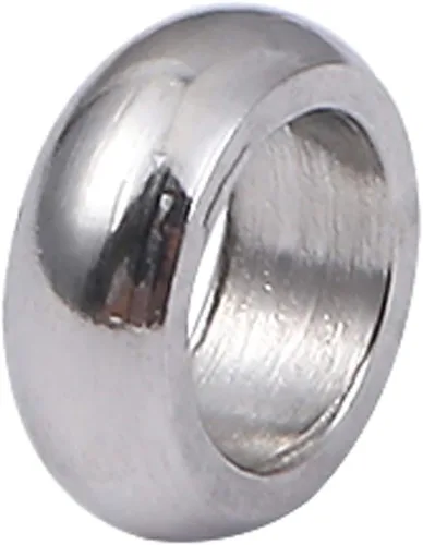 BEADIA Cuentas espaciadoras de acero inoxidable de 0.138 x 0.047 in Rondelle sueltas para hacer joyas de bricolaje, 100 unidades con agujero de