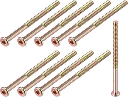 Miniatura 9 de METALLIXITY Tornillos de máquina de cabeza hexagonal (M6 x 2.559 in), 15 unidades, tornillos de media rosca de acero al carbono, para maquinaria