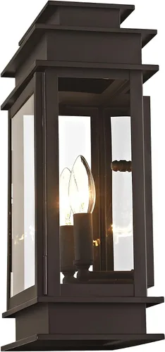 Miniatura 5 de Livex Lighting 2016-07 Princeton - Linterna de pared para exteriores, bronce, 15.25 x 9.5 x 15.25 pulgadas
