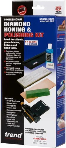 Miniatura 10 de Kit profesional de piedra de afilar de diamante Trend para afilar y pulir brocas de router, cinceles, cuchillos y cuchillas de cepilladora, DWS/KIT/B