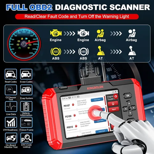 Miniatura 7 de KINGBOLEN Escáner OBD2 S800 Escáner de coche, herramienta de escaneo de diagnóstico OBD2 con reinicio de 15, servicio de acelerador de freno