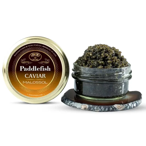 Miniatura 11 de Envío nocturno – Olma American Paddlefish Black Caviar – Perlas grises medianas, sabor suave – 1 oz / 28 g