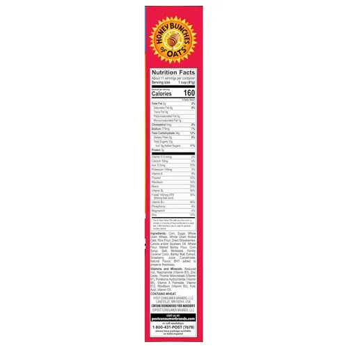 Miniatura 9 de Honey Bunches of Oats con Fresas Reales Cereal de Desayuno, Cereal de Fresa con Avena y Racimos de Granola, Bajo en Grasa con Granos Enteros, Caja