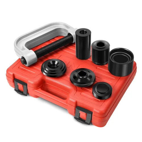 DNA Motoring Juego de herramienta de prensa de rótula de 10 piezas, para extracción/instalación con adaptadores para la mayoría de coches y camiones