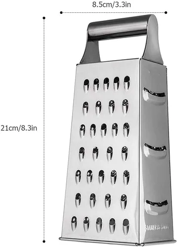 Miniatura 3 de Rallador de caja, rallador grande de acero inoxidable de 4 lados para queso parmesano, jengibre, verduras