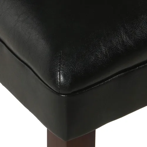 Miniatura 7 de HomePop Parsons - Juego de 2 sillas de comedor tapizadas, piel sintética negra