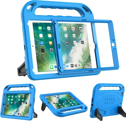 Miniatura 15 de BMOUO Funda para niños para iPad 9.7 2018/2017/iPad Air 2/1/Pro 9.7 - Protector de pantalla integrado con mango a prueba de golpes, funda