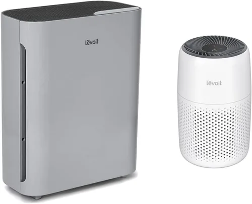 LEVOIT Purificadores de aire para habitación grande del hogar, color gris y purificadores de aire para dormitorio y hogar, limpiador de filtro HEPA,