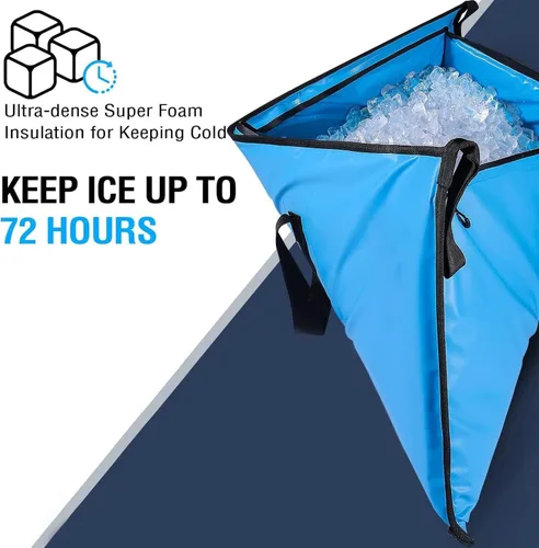 Miniatura 6 de Buffalo Gear Enfriador de pescado aislado – Bolsa para matar a prueba de fugas con 2 bolsas de hielo reutilizables – Cremallera impermeable portátil