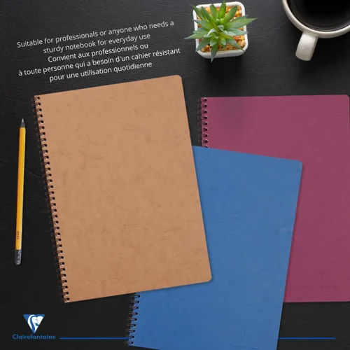 Miniatura 6 de Clairefontaine 781454C Age Bag Collection A Cuaderno de espiral azul A4 8.3 x 11.7 in - 100 páginas rayadas con margen - Papel blanco 3.17 oz
