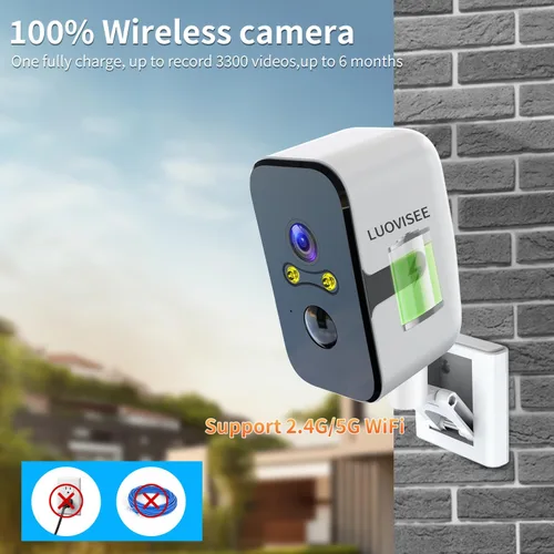 Miniatura 4 de Cámaras de Seguridad Inalámbricas para Exteriores e Interiores, Cámaras Horizontales de 180° para Seguridad del Hogar con Batería, Cámara WiFi
