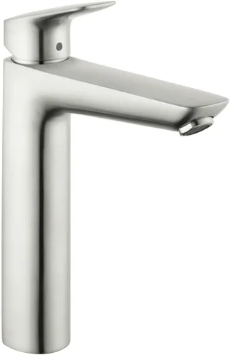 hansgrohe Logis 71090821 - Grifo moderno para lavabo de baño de bajo flujo con 1 manija y 1 manija de 10 pulgadas de alto en níquel cepillado,