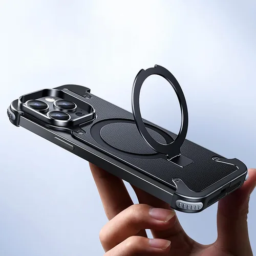 Miniatura 8 de Losin Soporte magnético para iPhone 15 Pro Max de metal sin marco [compatible con MagSafe] [protección contra caídas] Funda delgada a prueba