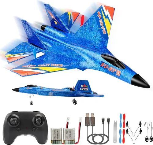 Miniatura 10 de Avión RC, avión RC F22 listo para volar, avión de control remoto de 2.4 GHz, avión de control remoto de 2 canales, juguete de aviones RC para niños