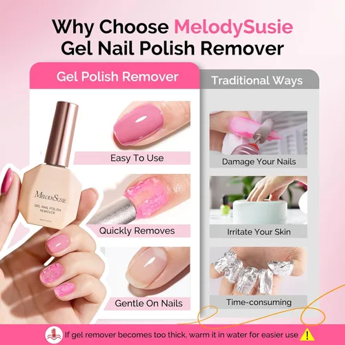 Miniatura 3 de MelodySusie Removedor de esmalte de uñas de gel con kit de removedor de manicura, no necesita remojo o envoltura, fácil y rápida extracción en 5