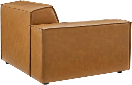 Miniatura 7 de Modway Restore - Sofá biplaza seccional de cuero vegano en color marrón