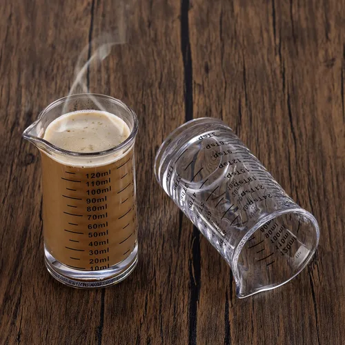 Miniatura 8 de Ackers - Vaso medidor de vidrio de 4 onzas, vaso de chupito de borosilicato con boquilla en forma de V (paquete de 2)