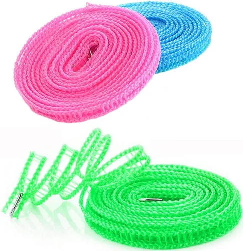 Foshine Clotheslines - Paquete de 3 cuerdas de secado de ropa de 1.64 pies de longitud, portátil, resistente al viento, 16.4 ft, tendedero para