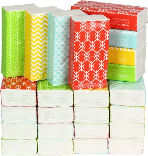 Miniatura 7 de Paquetes de pañuelos de viaje – 24 paquetes compactos de 3 capas (216 en total), pañuelos faciales suaves sin cloro para bolso, coche o escuela