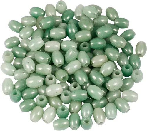 Miniatura 27 de SUNYIK Abalorios sueltos de jade amarillo con agujero grande (0.236 pulgadas), cuentas europeas para pulseras y joyas, paquete de 20 Jade