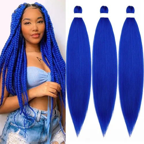 Miniatura 67 de Cabello para Trenzar Naranja Jengibre Pre-Estirado Kanekalo Cabello para Trenzar Pre-estirado 26 pulgadas Extensiones de Cabello Sintético