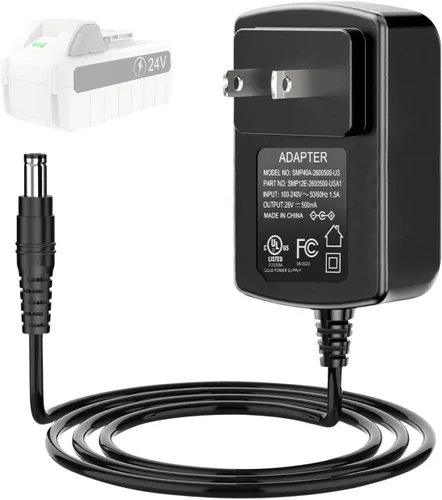Cargador rápido 24VCHRG-QC iON+ para Snow Joe y Sun Joe de 24 V iBAT24 y 24VBAT Series Baterías compatibles con todos los modelos de batería iON