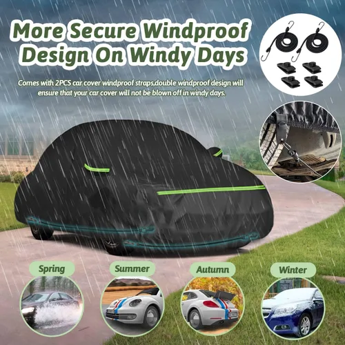Miniatura 4 de Fundas de automóvil para Volkswagen New Beetle 1998-2025 de 2 puertas, impermeable para todo tipo de clima, cubierta completa de automóvil 210T