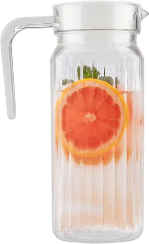 Miniatura 9 de Jarra acrílica de 16.9 fl oz/18 onzas, jarra de agua transparente con tapa, jarra de jugo irrompible, botella de agua fría para jugo casero, té
