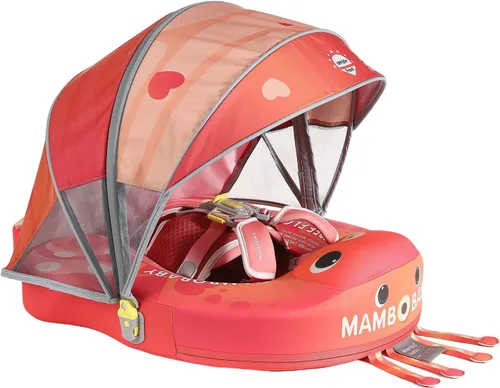 Miniatura 24 de Mambobaby Float Deluxe - Flotador de piscina para bebés: entrenador de natación seguro y cómodo para bebés y niños pequeños, diseño no inflable, Rosa