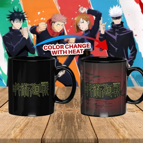 Miniatura 6 de Jujutsu Kaisen Yuji Itadori Anime Manga Taza de Té y Café Cambia de Color con Reacción al Calor 16 OZ