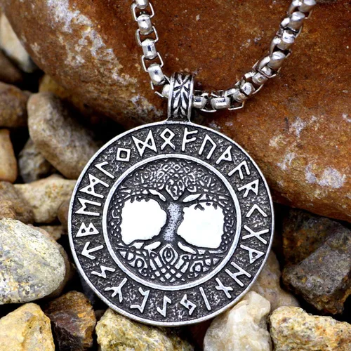 Miniatura 3 de Collar vikingo para hombre, flecha nórdica, lobo, cuervo, brújula, amuleto, joyería vikinga, collar de runa, regalo para hombres y mujeres