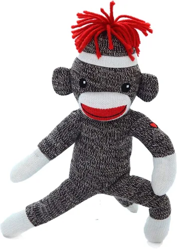 Miniatura 9 de Plushland Adorable mono calcetín de 8 pulgadas de alto, suave y realista, juguete de peluche de punto, para niños, bebés, adolescentes, niñas