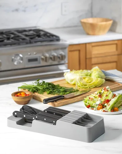 Miniatura 7 de GoodCook Juego de cuchillos de cocina de acero inoxidable de alto carbono con bloque de almacenamiento en el cajón, el juego incluye seis cuchillos