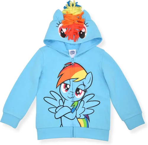 Hasbro My Little Pony Girls Rainbow Dash Twilight Sparkle and Pinkie Pie Zip Up Hoodie for Toddler and Little Kids