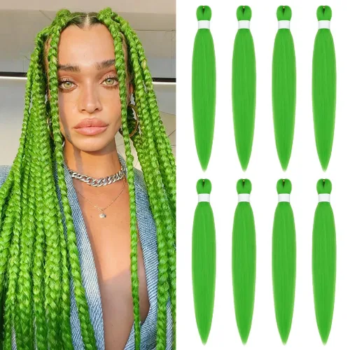 Miniatura 23 de 8 paquetes de extensiones preestiradas - 16 pulgadas de cabello trenzado premium, 55G/paquete, sin picazón, fijación en agua caliente, textura Perm