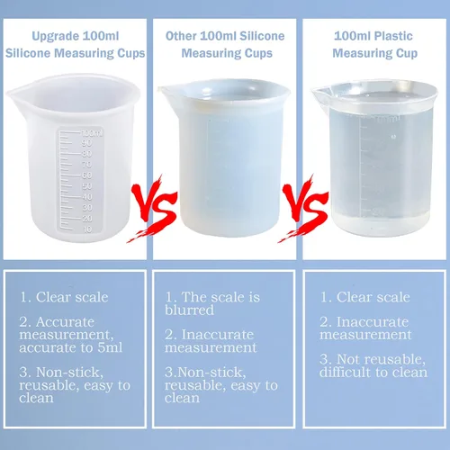 Miniatura 2 de 10 tazas medidoras de silicona para resina, vasos mezcladores de 3.5 onzas líquidas para resina DIY manualidades, fabricación de joyas, taza