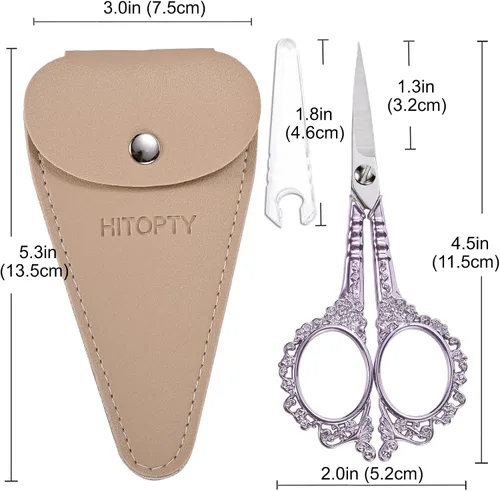 Miniatura 3 de Sewing Embroidery Scissors, 4.5’’ Sharp Crochet Shears with Cover All Purpose Tip Scissor, for Craft, Crochet, Cross Stitch, Needlework, Artwork