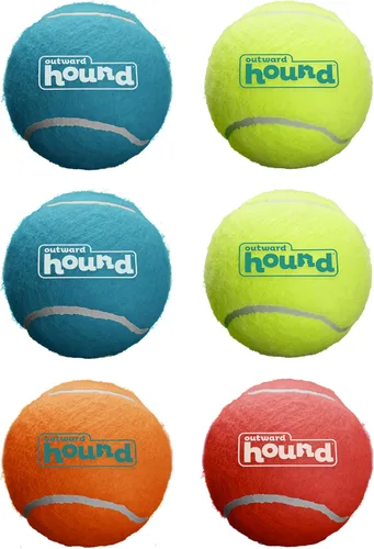 Outward Hound Squeaker Ballz - Pelotas de tenis chirriantes para perros de menos de 50 libras, juguete interactivo para perros para buscar y Bolas