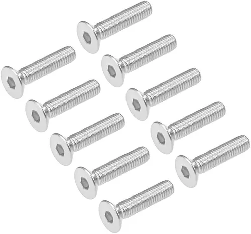 Miniatura 8 de uxcell Tornillos de máquina de cabeza plana M5x30mm Tornillo hexagonal interno 304 pernos de fijación de acero inoxidable 10 piezas